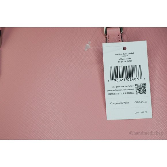 NWT Kate Spade Sadie Medium Pink Saffiano Leather Dome Crossbody Satchel Handbag - Picture 4 of 10